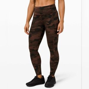 Lululemon Fast and Free Tight II 25" *Nulux Heritage 365 Camo Brown Earth Multi